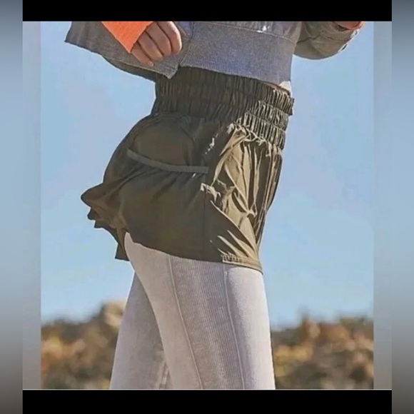 Free People Movement Get Your Flirt on Athletic Short Army Green . XS - Picture 3 of 12